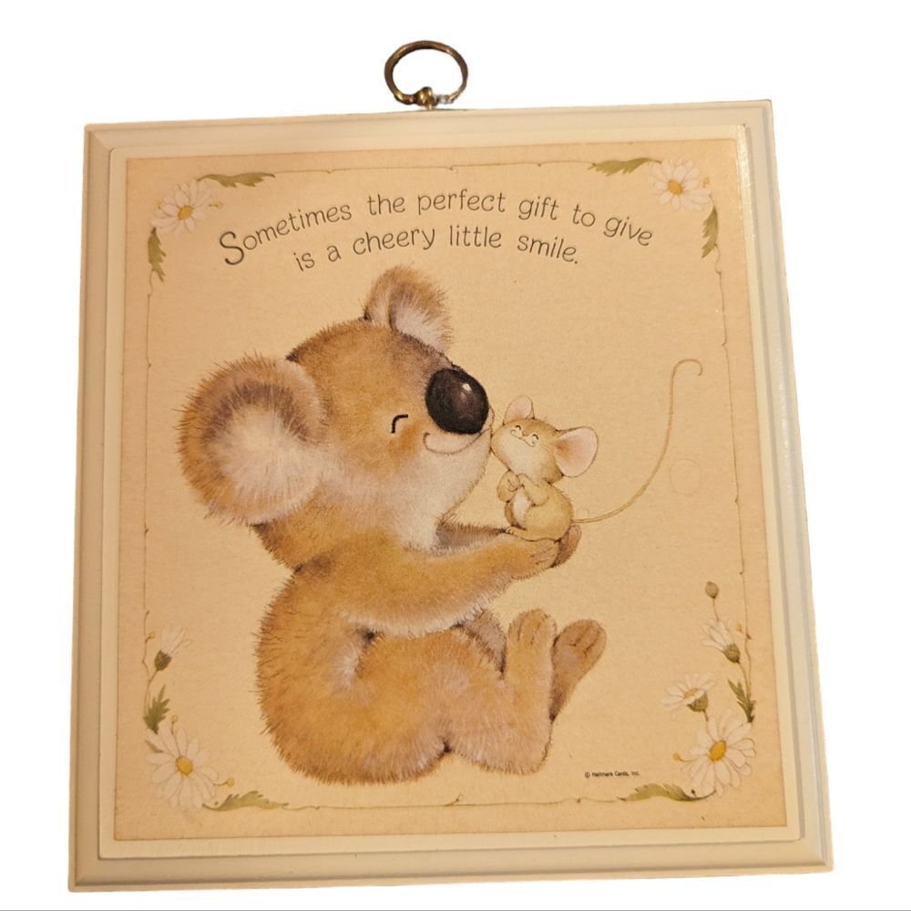 Hallmark vintage koala and tiny mouse friendship plaque‎ wall decor 🐨🐭❤️